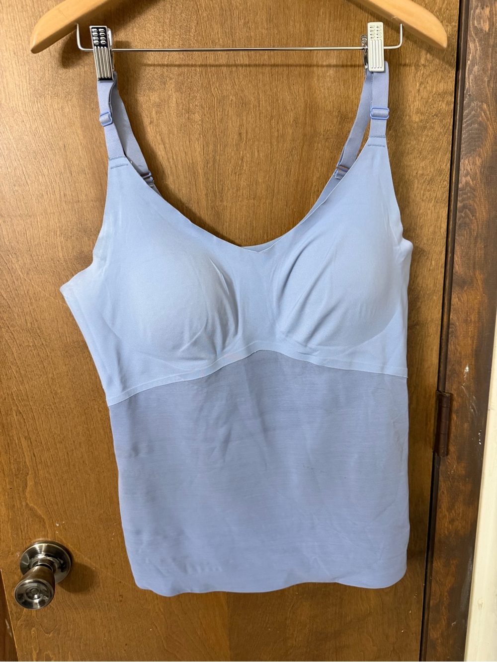 Honeylove 1X Light Blue Seamless Shaping Camisole with Built-In Bra
